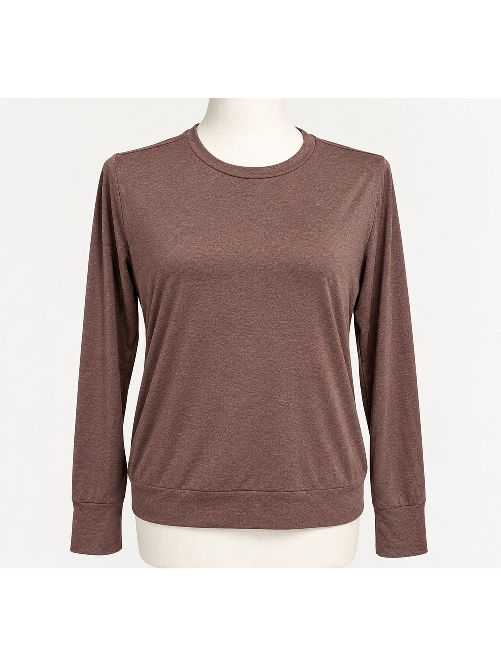 Lukka Lux Women’s Medium Brown Long Sleeve Stretch Activewear Pullover Top